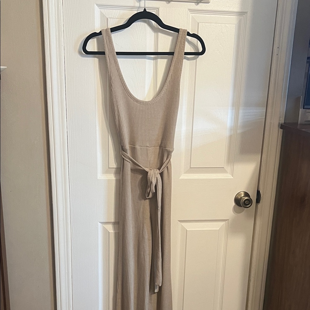 Princess Polly Tan Ribbed Jumpsuit